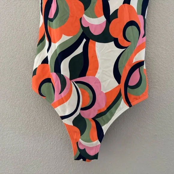 Boden Cross Strap One Piece Swimsuit 12 Retro 70s Floral Print Pool Beach S0215 - Picture 7 of 12